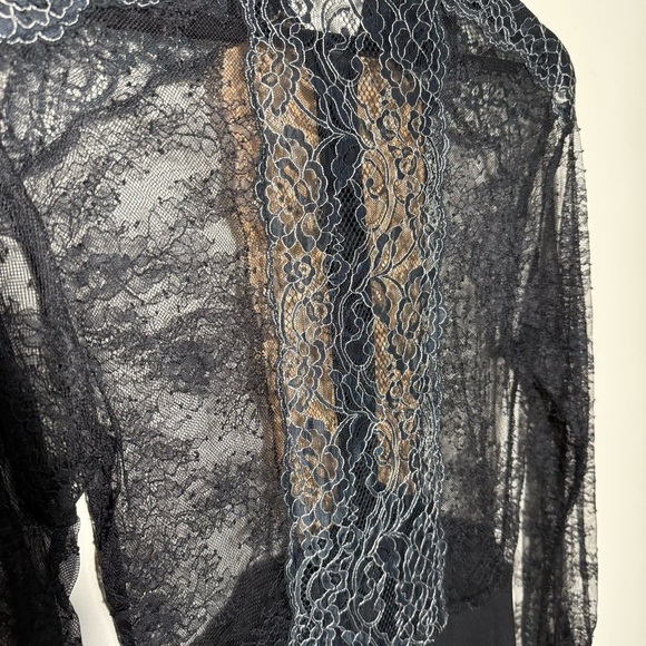 Sandro Black and Cream Long Sleeve Dress - Picture 7 of 16